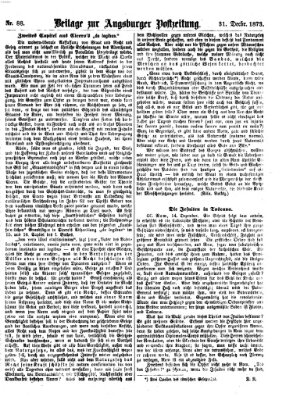 Augsburger Postzeitung. Beilage zur Augsburger Postzeitung (Augsburger Postzeitung) Mittwoch 31. Dezember 1873