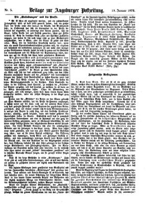 Augsburger Postzeitung. Beilage zur Augsburger Postzeitung (Augsburger Postzeitung) Freitag 19. Januar 1872