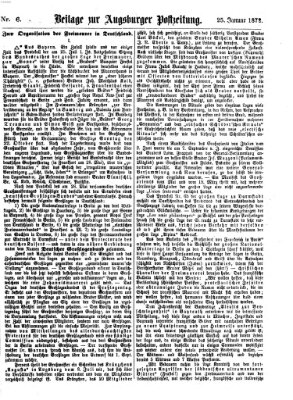 Augsburger Postzeitung. Beilage zur Augsburger Postzeitung (Augsburger Postzeitung) Donnerstag 25. Januar 1872