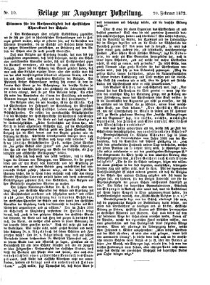 Augsburger Postzeitung. Beilage zur Augsburger Postzeitung (Augsburger Postzeitung) Dienstag 20. Februar 1872