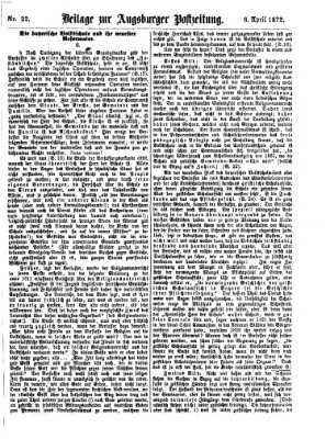 Augsburger Postzeitung. Beilage zur Augsburger Postzeitung (Augsburger Postzeitung) Samstag 6. April 1872