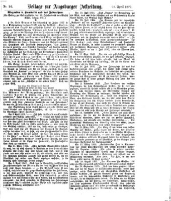 Augsburger Postzeitung. Beilage zur Augsburger Postzeitung (Augsburger Postzeitung) Freitag 26. April 1872