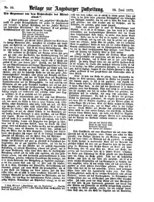 Augsburger Postzeitung. Beilage zur Augsburger Postzeitung (Augsburger Postzeitung) Samstag 29. Juni 1872