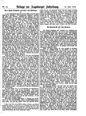 Augsburger Postzeitung. Beilage zur Augsburger Postzeitung (Augsburger Postzeitung) Freitag 19. Juli 1872