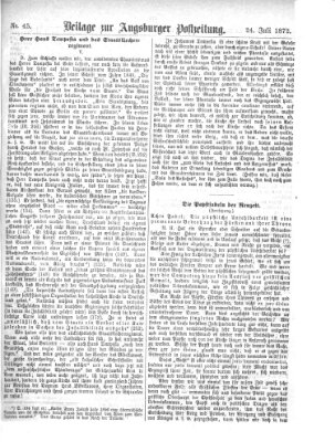 Augsburger Postzeitung. Beilage zur Augsburger Postzeitung (Augsburger Postzeitung) Mittwoch 24. Juli 1872