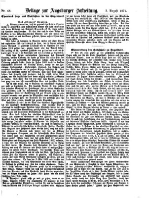 Augsburger Postzeitung. Beilage zur Augsburger Postzeitung (Augsburger Postzeitung) Samstag 3. August 1872