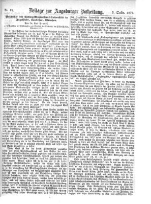 Augsburger Postzeitung. Beilage zur Augsburger Postzeitung (Augsburger Postzeitung) Mittwoch 2. Oktober 1872