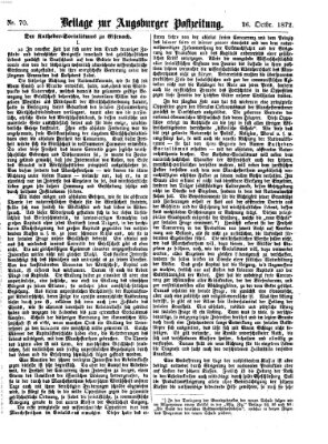 Augsburger Postzeitung. Beilage zur Augsburger Postzeitung (Augsburger Postzeitung) Samstag 26. Oktober 1872