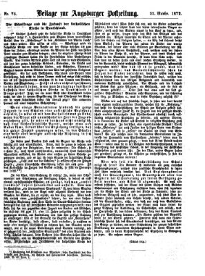 Augsburger Postzeitung. Beilage zur Augsburger Postzeitung (Augsburger Postzeitung) Samstag 23. November 1872