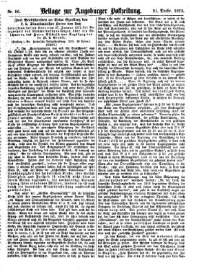 Augsburger Postzeitung. Beilage zur Augsburger Postzeitung (Augsburger Postzeitung) Samstag 21. Dezember 1872