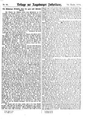 Augsburger Postzeitung. Beilage zur Augsburger Postzeitung (Augsburger Postzeitung) Samstag 28. Dezember 1872