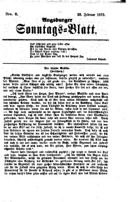 Augsburger Sonntagsblatt (Augsburger Postzeitung) Sonntag 23. Februar 1873