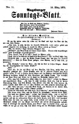 Augsburger Sonntagsblatt (Augsburger Postzeitung) Sonntag 16. März 1873