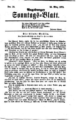 Augsburger Sonntagsblatt (Augsburger Postzeitung) Sonntag 23. März 1873