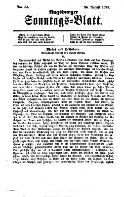 Augsburger Sonntagsblatt (Augsburger Postzeitung) Sonntag 24. August 1873