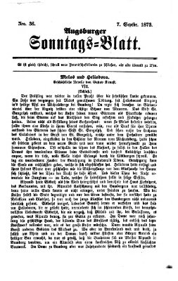 Augsburger Sonntagsblatt (Augsburger Postzeitung) Sonntag 7. September 1873