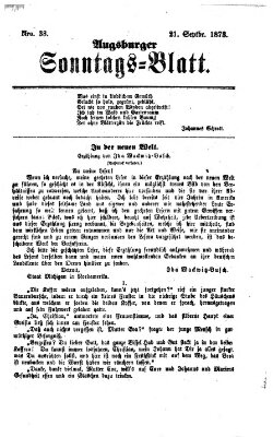 Augsburger Sonntagsblatt (Augsburger Postzeitung) Sonntag 21. September 1873