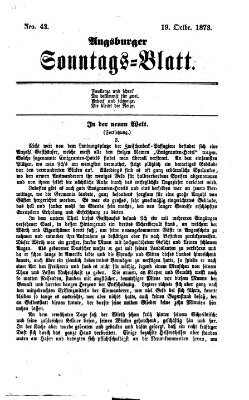 Augsburger Sonntagsblatt (Augsburger Postzeitung) Sonntag 19. Oktober 1873