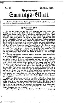 Augsburger Sonntagsblatt (Augsburger Postzeitung) Sonntag 23. November 1873