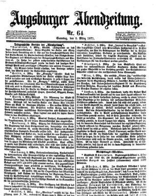 Augsburger Abendzeitung Sonntag 5. März 1871