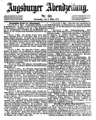 Augsburger Abendzeitung Donnerstag 9. März 1871