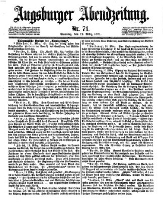 Augsburger Abendzeitung Sonntag 12. März 1871