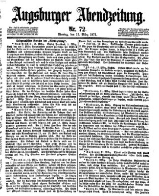 Augsburger Abendzeitung Montag 13. März 1871