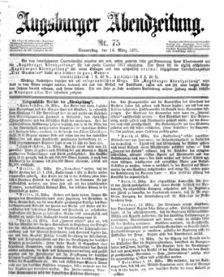 Augsburger Abendzeitung Donnerstag 16. März 1871