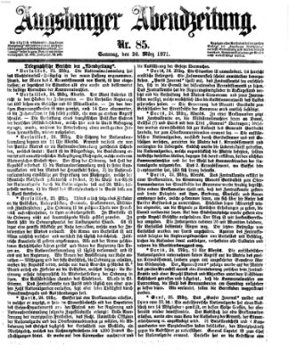 Augsburger Abendzeitung Sonntag 26. März 1871