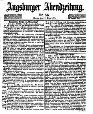 Augsburger Abendzeitung Montag 27. März 1871