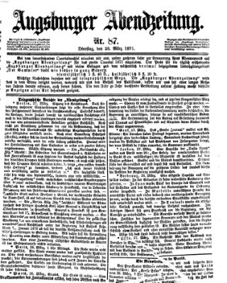 Augsburger Abendzeitung Dienstag 28. März 1871