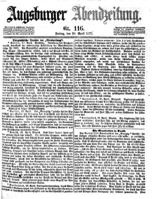 Augsburger Abendzeitung Freitag 28. April 1871