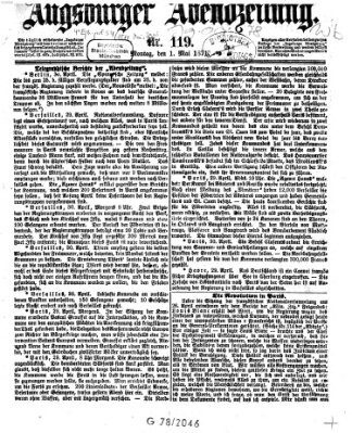 Augsburger Abendzeitung Montag 1. Mai 1871