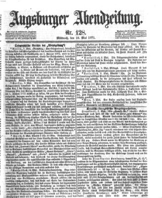 Augsburger Abendzeitung Mittwoch 10. Mai 1871