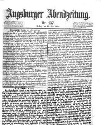 Augsburger Abendzeitung Freitag 19. Mai 1871