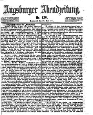 Augsburger Abendzeitung Samstag 20. Mai 1871