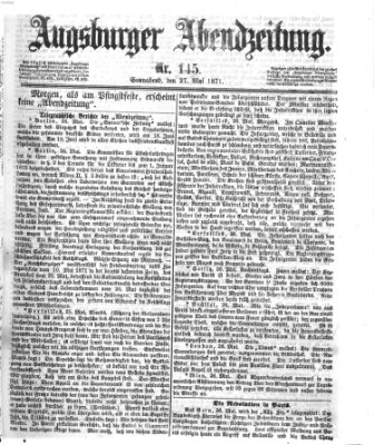 Augsburger Abendzeitung Samstag 27. Mai 1871