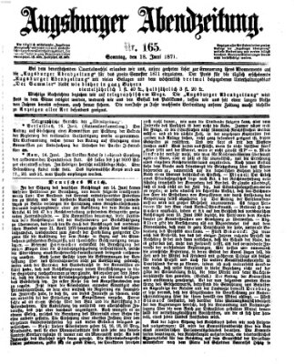 Augsburger Abendzeitung Sonntag 18. Juni 1871