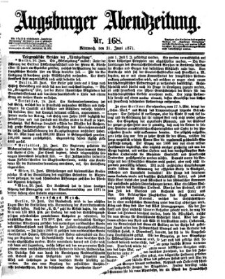 Augsburger Abendzeitung Mittwoch 21. Juni 1871