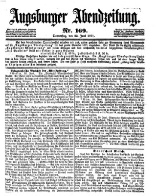 Augsburger Abendzeitung Donnerstag 22. Juni 1871