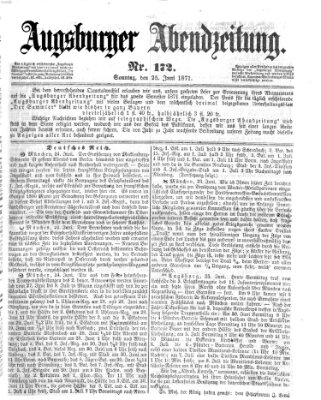 Augsburger Abendzeitung Sonntag 25. Juni 1871