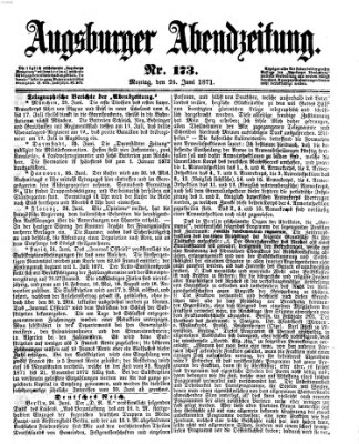 Augsburger Abendzeitung Montag 26. Juni 1871