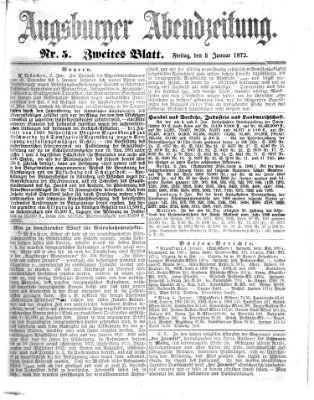 Augsburger Abendzeitung Freitag 5. Januar 1872