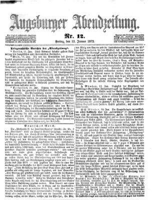 Augsburger Abendzeitung Freitag 12. Januar 1872