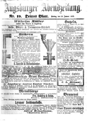 Augsburger Abendzeitung Freitag 19. Januar 1872