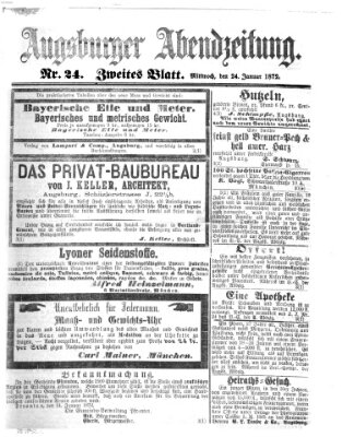 Augsburger Abendzeitung Mittwoch 24. Januar 1872