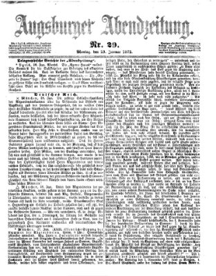 Augsburger Abendzeitung Montag 29. Januar 1872