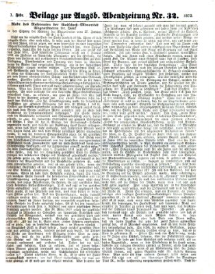 Augsburger Abendzeitung Donnerstag 1. Februar 1872