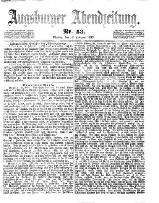 Augsburger Abendzeitung Montag 12. Februar 1872