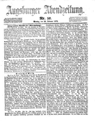 Augsburger Abendzeitung Montag 26. Februar 1872